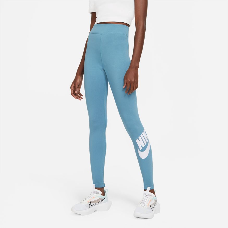 Buy the Nike One Blue Tight Fit Mid Rise Full Length Leggings WM