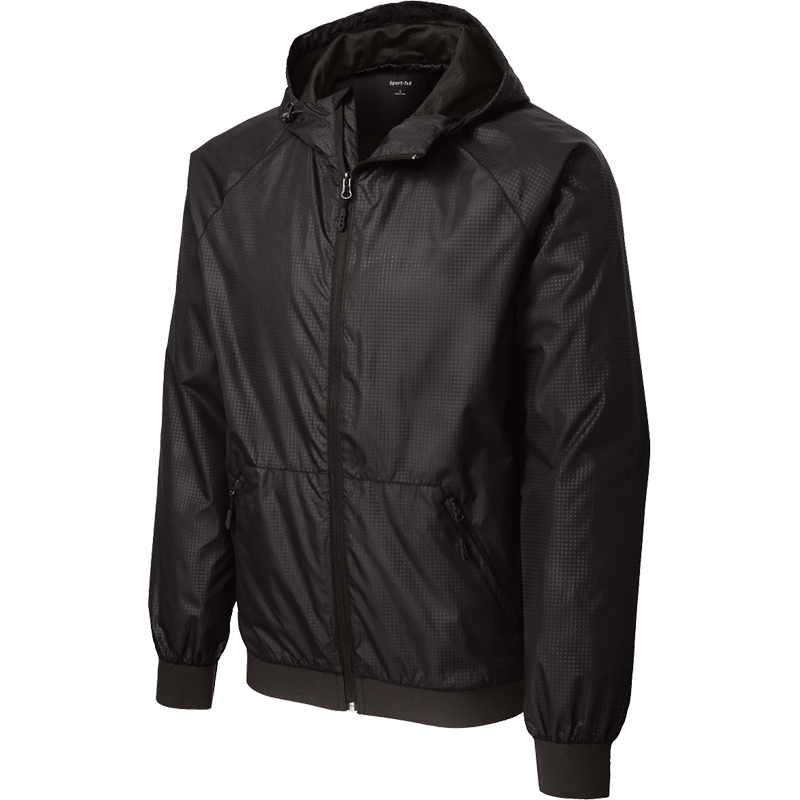 Sport-Tek Men's Embossed Hooded Wind Jacket