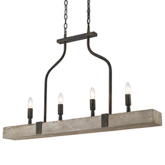 Meyer Linear Pendant in Antique Black Iron