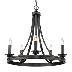 Saldano 5 Light Chandelier in Matte Black