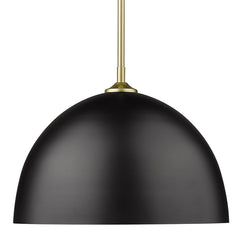 Zoey Large Pendant in Olympic Gold with Matte Black Shade