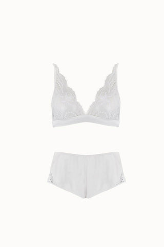 Fleur of England Signature Soutien-gorge boudour blanc et culotte française