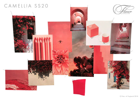 A moodboard of Fleur's inspiration for the Camellia lingerie collection