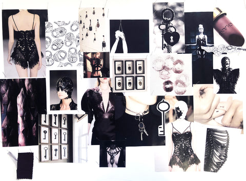 Fleur of England inspiration mood board design lingerie