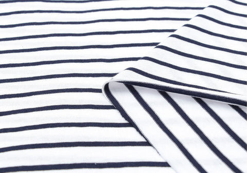 black and white striped jersey knit fabric