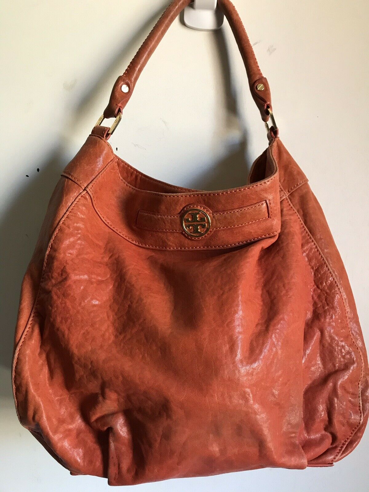 TORY BURCH Orange/Brown Leather Hobo bag – ClosetsNYC