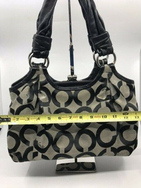 Coach Triple Compartment Style Large Blackgray Fabric Tote