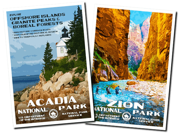 Acadia-Zion | National Park Posters