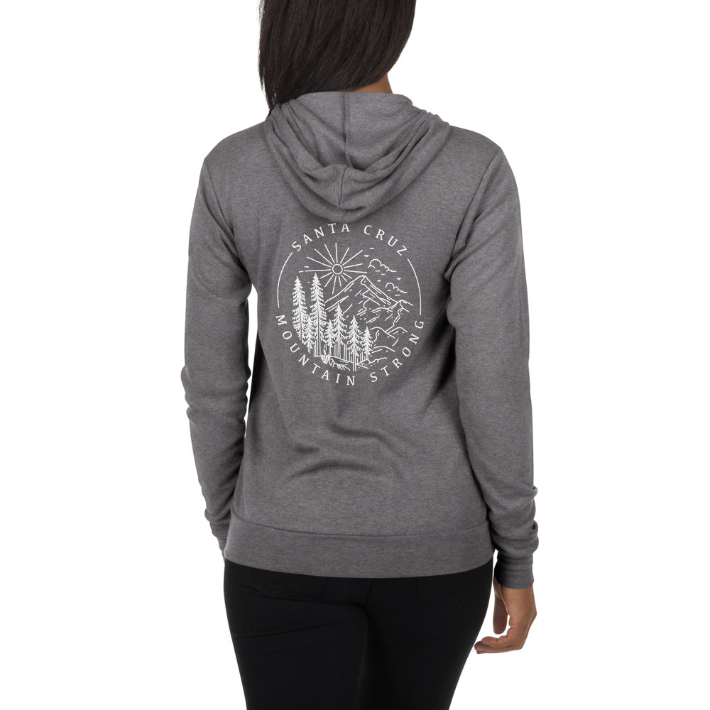 Download Santa Cruz Mountain Strong Unisex Lightweight Zip Hoodie Sweatshirt Uncut Standards