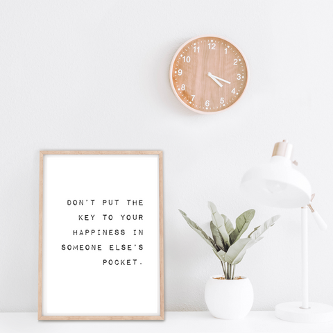 free happiness quote print