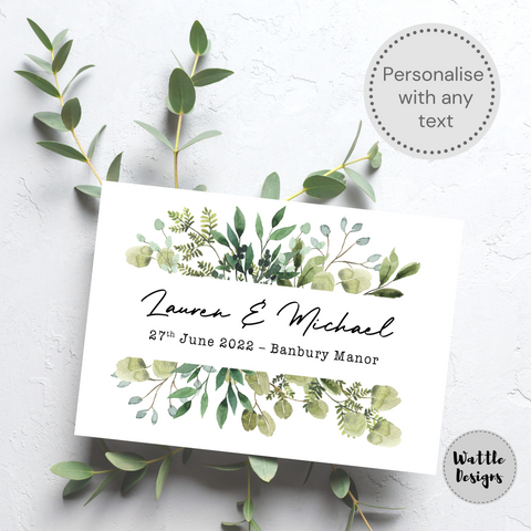 new home card with green leaves