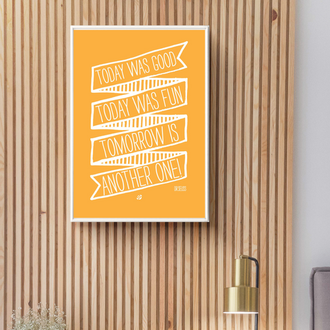 free orange wall art quote print