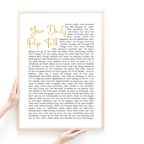 daily pep talk motivational quotes print