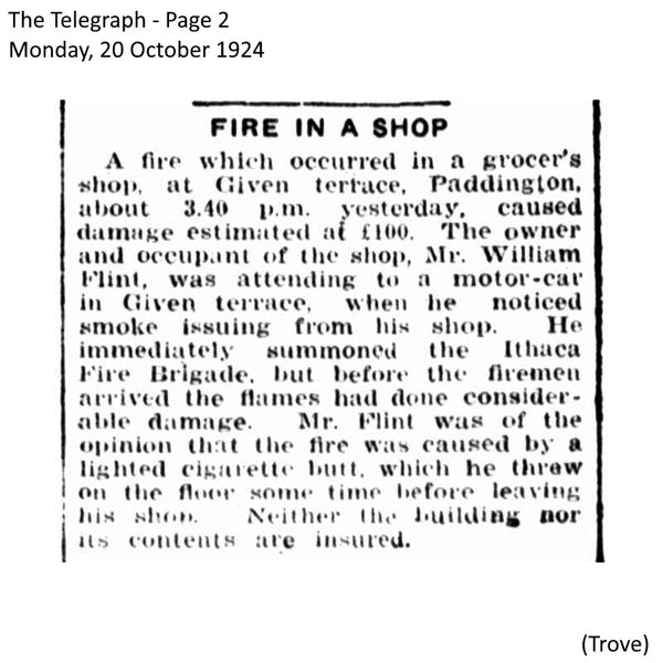 Telegraph - Fire in a Shop