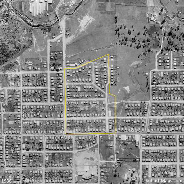 1936 Aerial Photo of O'Connor's Paddock - Section 2