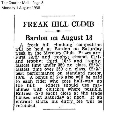 Freak Hill Climb - Bardon on August 13