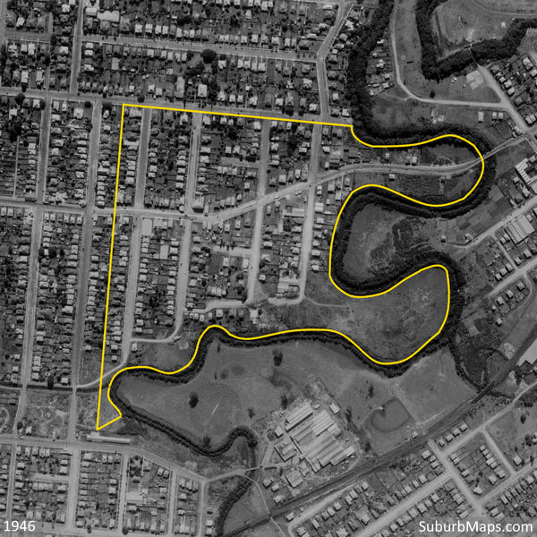 1946 Aerial Photo of East Woolloongabba Estate (Darragh's Paddock)