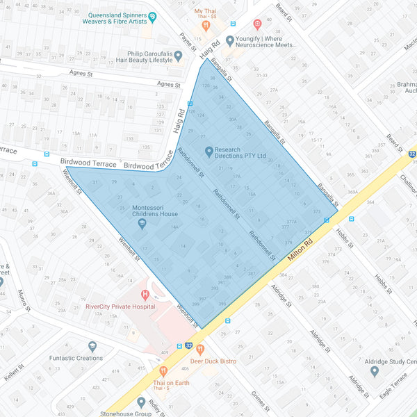 Google map showing the present day location of Rathdonnell Estate