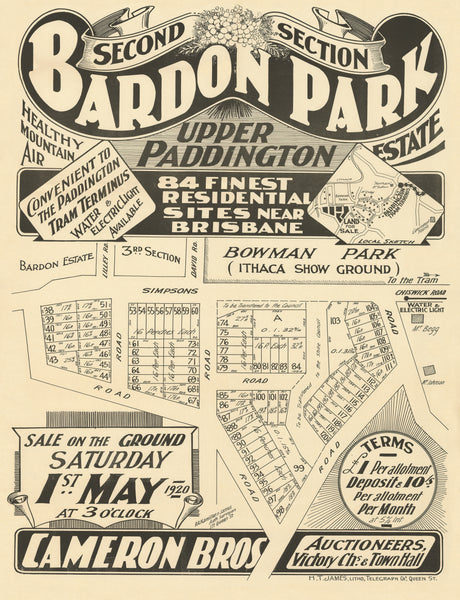 Bardon Park Estate - 2nd Section Map