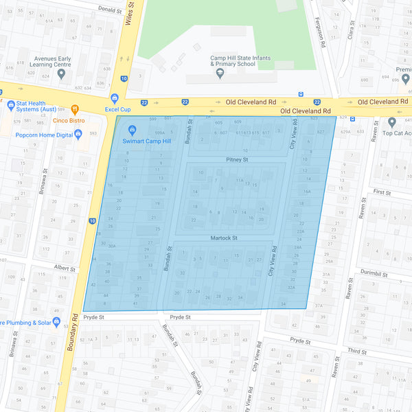Google map showing the present day location of The Pride of Coorparoo Estate