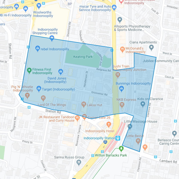 Google map showing the present day location of Stamford Estate