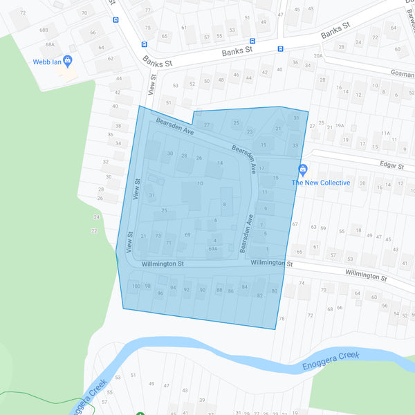 Google map showing the present day location of Bearsden Estate