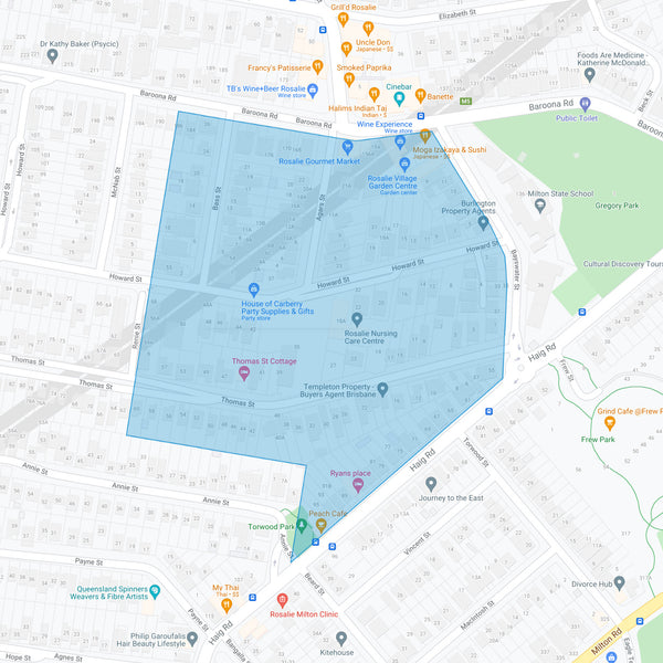 Google map showing the present day location of Bayswater Estate