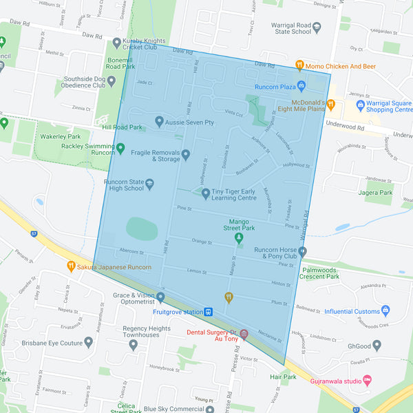 Google map showing the present day location of Fruitgrove Estate