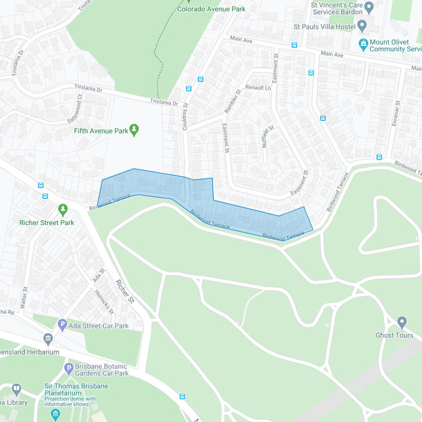Google map showing the present day location of Chermside Park Estate