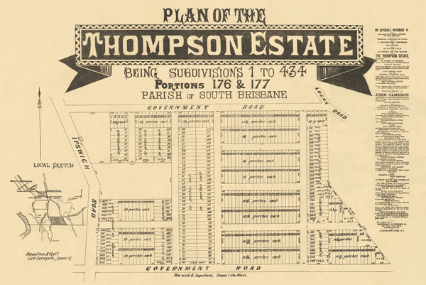 Plan of the Thompson Estate Map