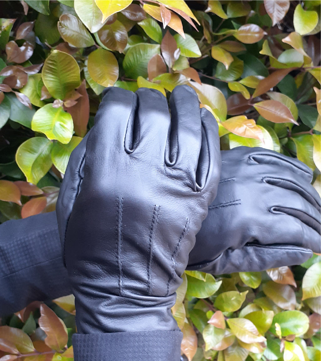 navy blue suede gloves