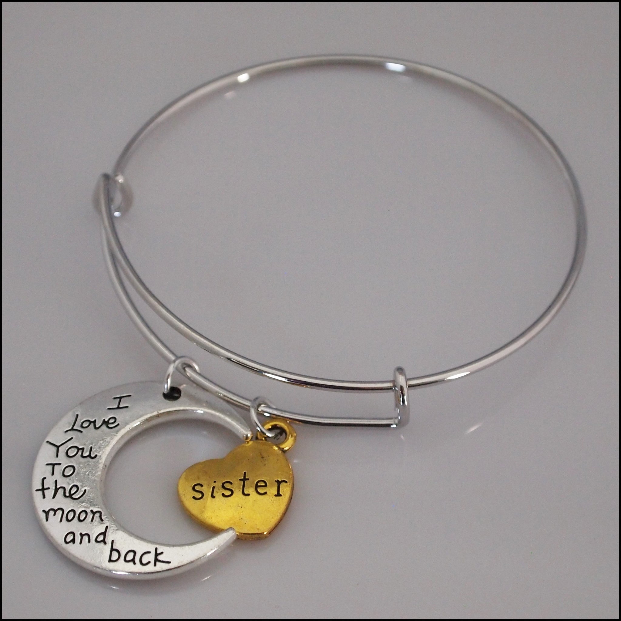 Expandable Bangle - Sister to the Moon and Back - Find Something Special