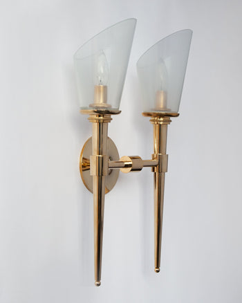 Regency Hill Abigale 19 1/4 High Brass Wall Sconce - #70F25