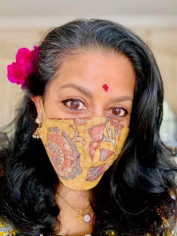 Custom handmade wedding face mask by Roopa Pemmaraju