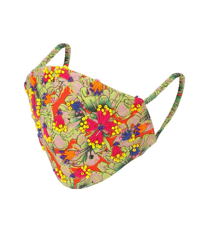 Neon bloom recycled cotton face mask