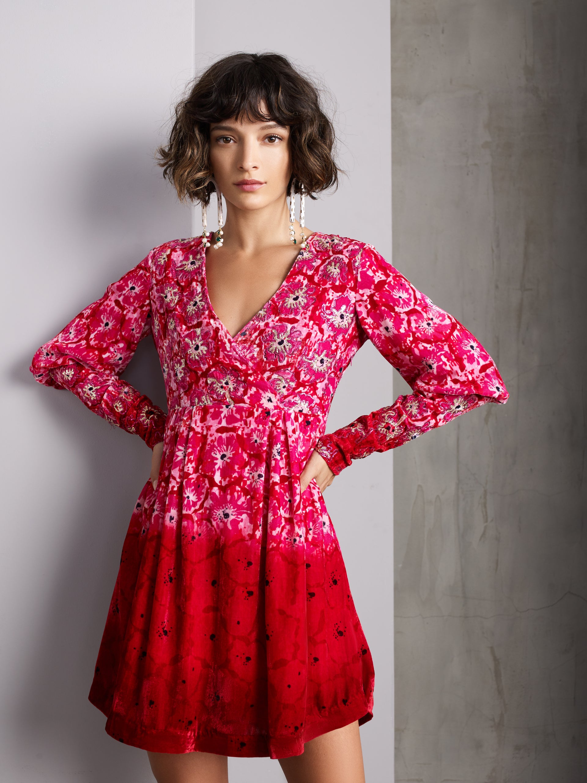 Buy Hot Pink Wrap Mini Dress Online – Roopa Pemmaraju