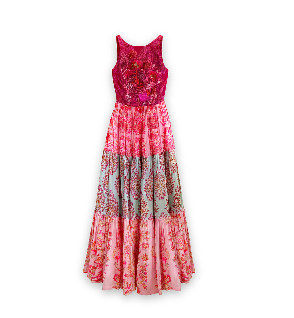 pink paisley dress