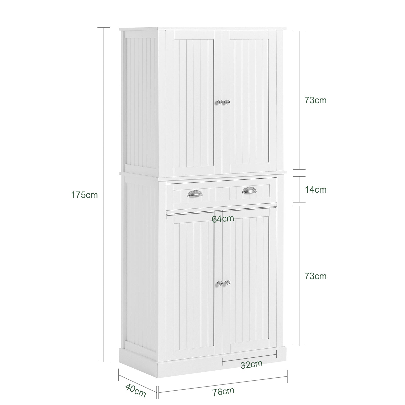 SoBuy FSB44-W, Tall Kitchen Cupboard Tall Cabinet Cupboard Sideboard ...