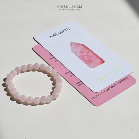 Crystal Bracelet | Buy Online Natural Rose Quartz Stone Heart Bracelet