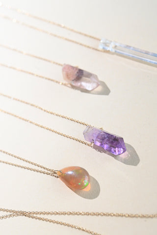 14k gold crystal necklaces