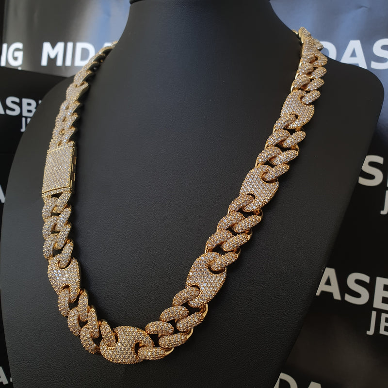 16mm Cuban \u0026 Gucci Link Chain - Gold 