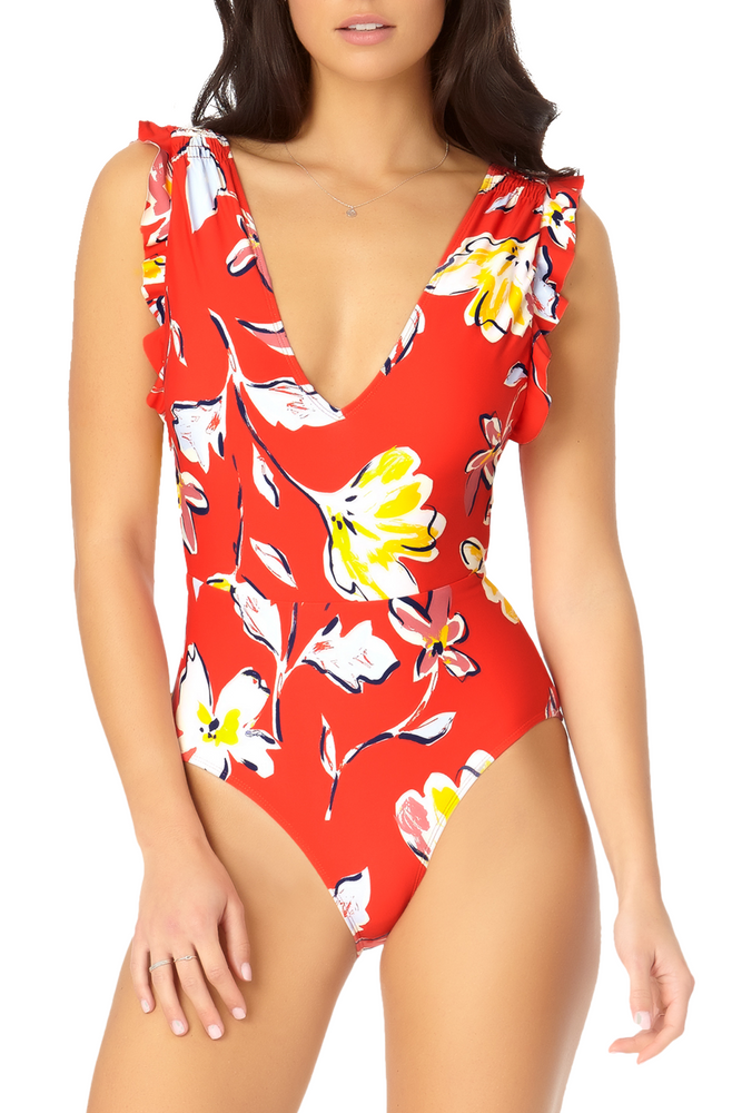Catalina Flounce Plunge One Piece Swimsuit Swimsuits Direct