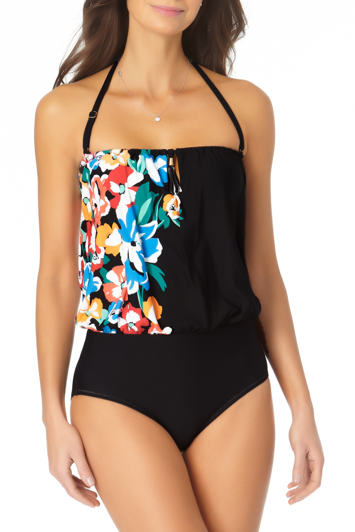 Anne Cole Blouson With Keyhole One Piece Swimsuit Swimsuits Direct