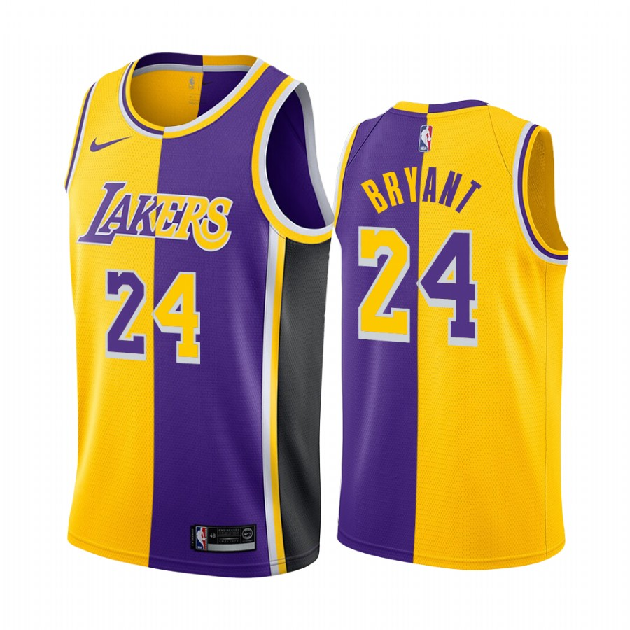 purple and yellow lakers jersey