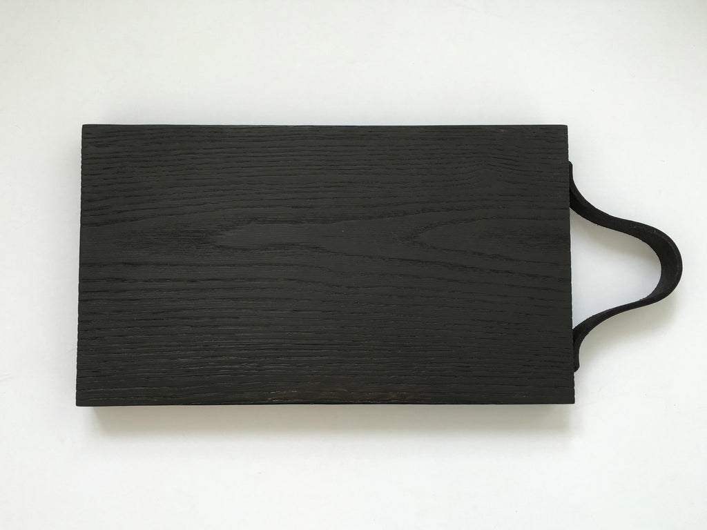 black wood chopping board