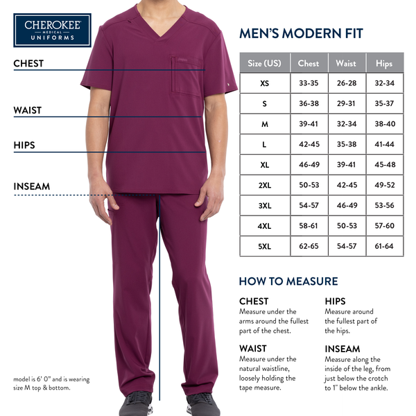 Men's Cherokee Size Chart