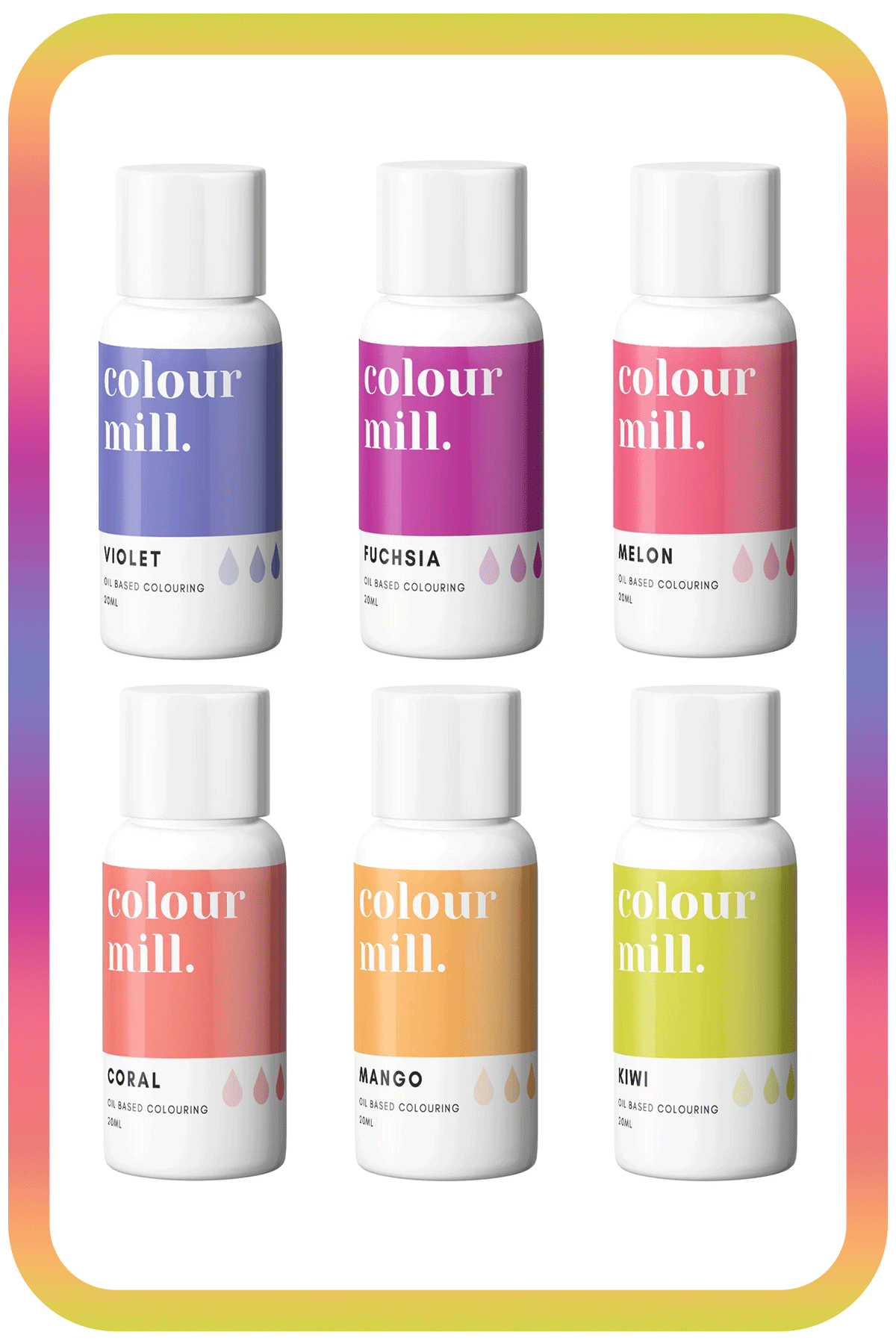 Colour Mill Oil Based Colouring - 20ml - 6 Pack - Rainbow