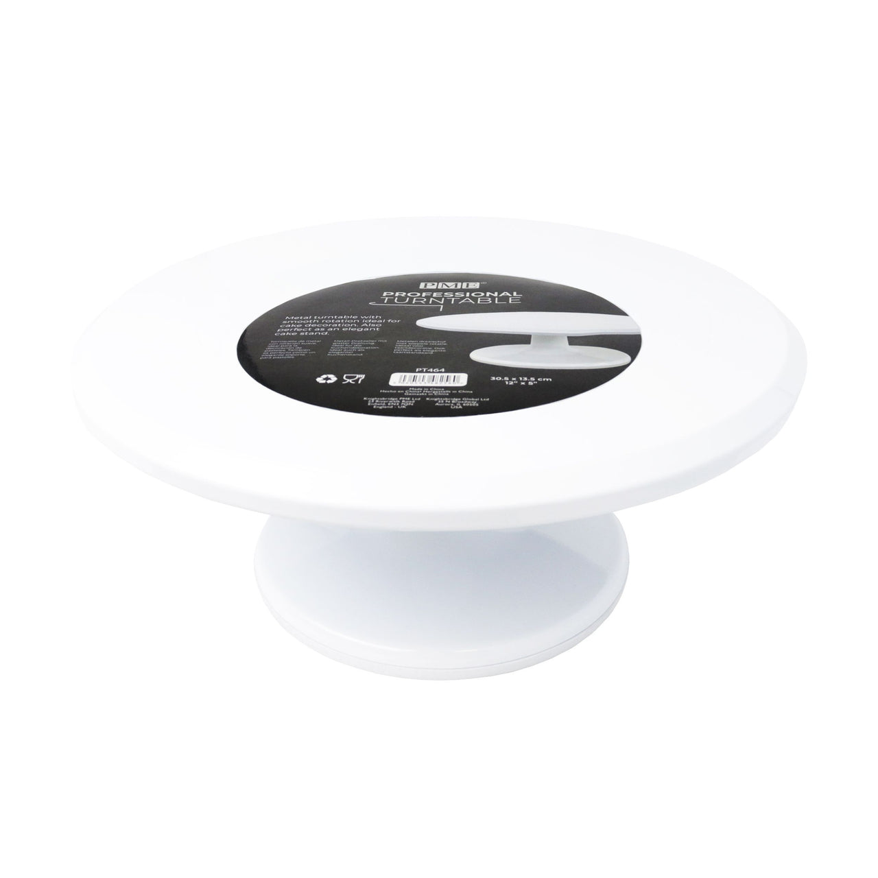 10.8 Inch Rotating Cake Turntable Revolving Cake Stand White