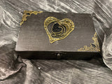 Handmade Pine Box - Black Heart