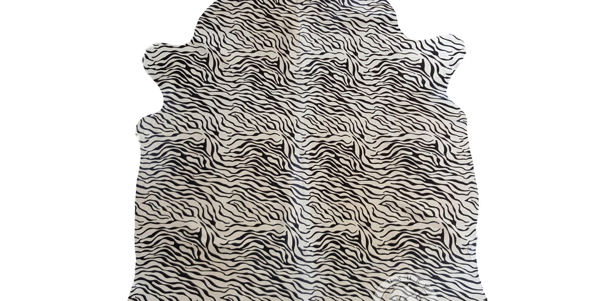 Baby Zebra on Off White Cowhide Rug — Luxury Cowhides